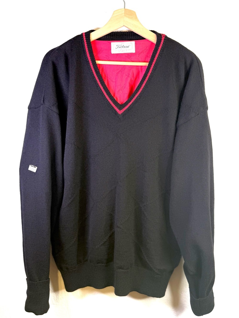Vintage Titleist Corbin XCR Golf Sweater Men's XL Wool V Neck Long Sleeve